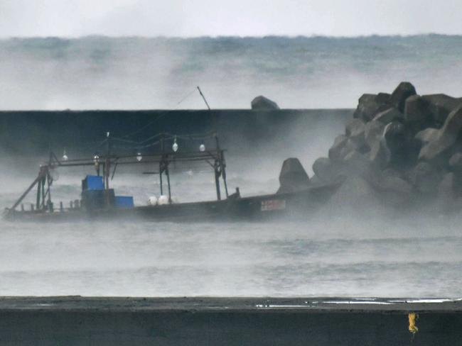 Boats washing up on Japan’s coastline are not uncommon, particularly during the winter months. Picture: Kyodo News/AP