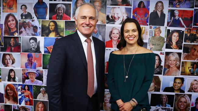 Prime Minister Malcolm Turnbull with Mia Freedman at the launch of her new book 'Work Strife Balance' on May 26. Pictures: John Feder