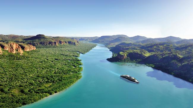 Ponant expedition ship in the Kimberley.