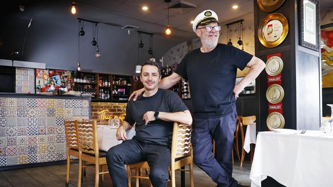 Giovanni Totaro (left) with his uncle Ciccio in Little Italy restaurant which is shifting from Leichhardt to Haberfield. Picture: Sam Ruttyn