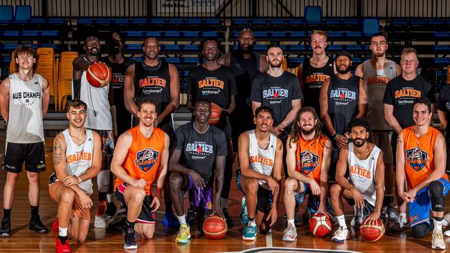 The Darwin Salties ahead of their first ever NBL1 North home semi-final. Picture: Pema Tamang Pakhrin