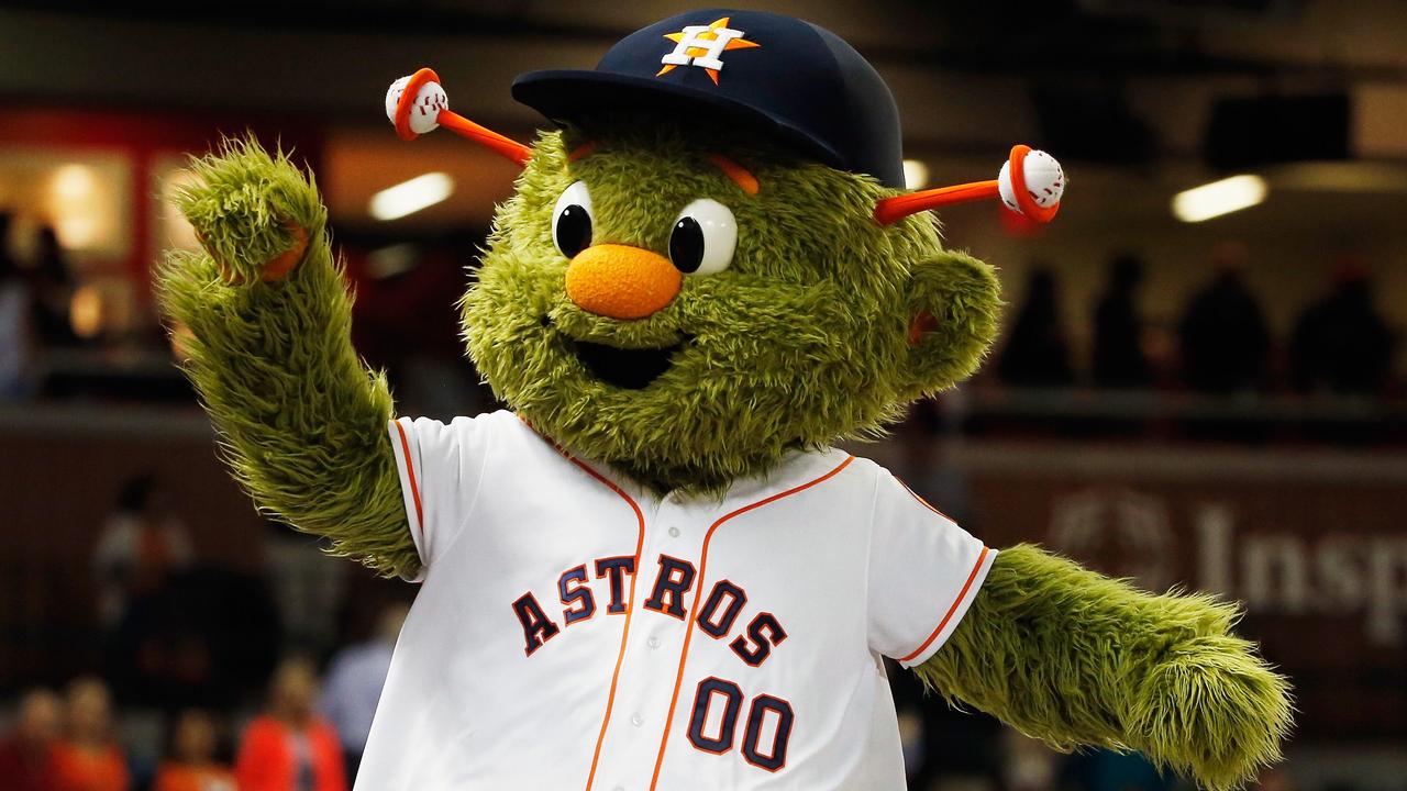 Video: Houston Astros mascot strips, gets crash-tackled by other
