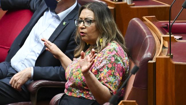 Senator Hanson has raised nearly $700,000 for her legal defence appeal against a finding of racial vilification related to a tweet aimed at Greens senator Mehreen Faruqi (pictured). Picture: NewsWire / Martin Ollman