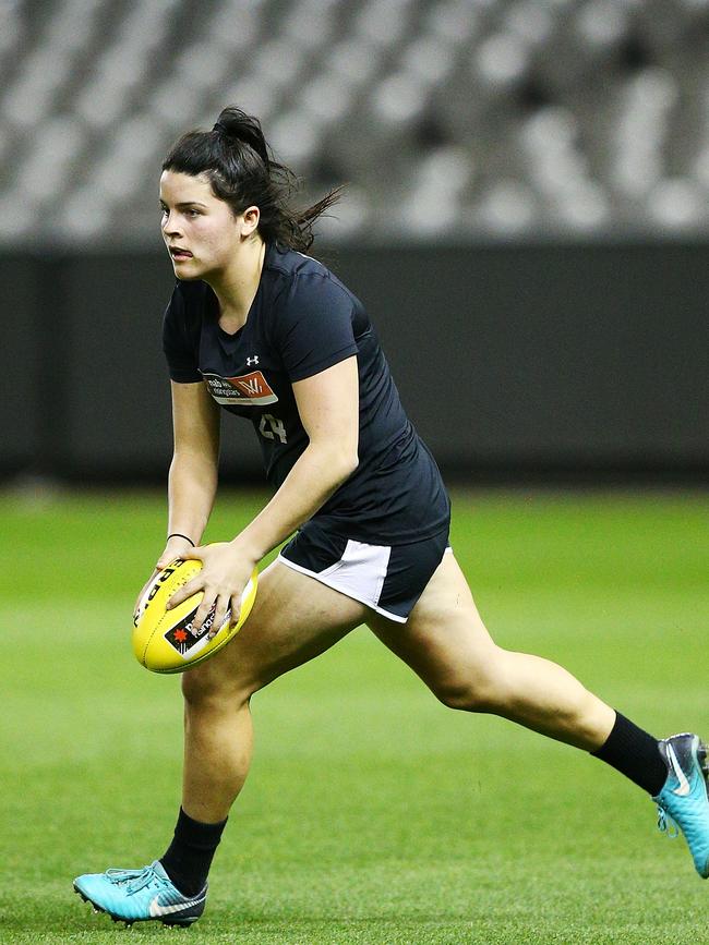 Madison Prespakis in action at the AFLW draft combine. Picture: Getty Images.