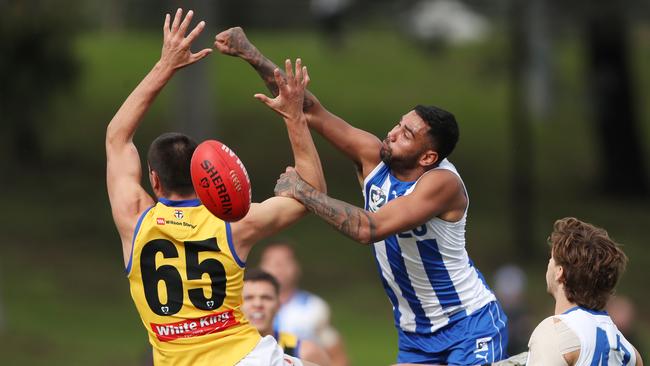 Kangaroo Tarryn Thomas returns to the field. Picture: David Crosling