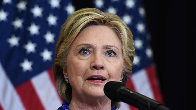 US Democratic presidential nominee Hillary Clinton answers a question during a press conference about the FBI's reopening of a probe into her use of a private email server while secretary of State, in Des Moines, Iowa. Picture: Jewel Samad.