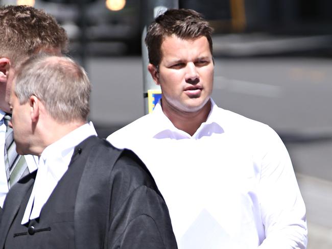 Gable Tostee arrives at court for the first day of his murder trial. Picture: Annette Dew