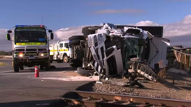 Chicken truck rollover north of Adelaide. Picture: NINE NEWS