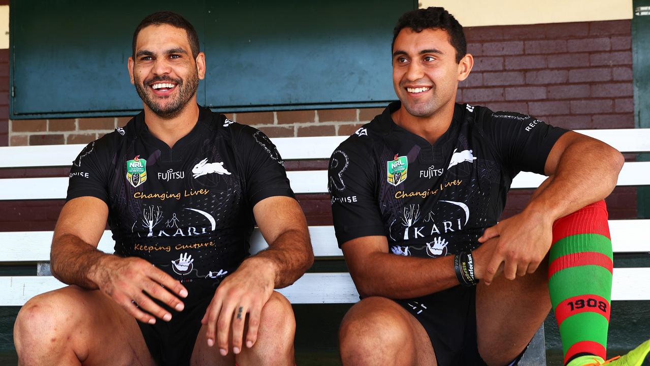 Greg Inglis and Alex Johnston are the two main options for the Rabbitohs No.1 jersey. Picture. Phil Hillyard