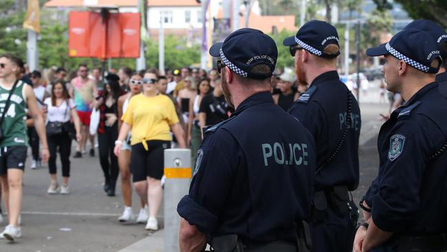 Police were out in force at Olympic Park yesterday. Picture: David Swift