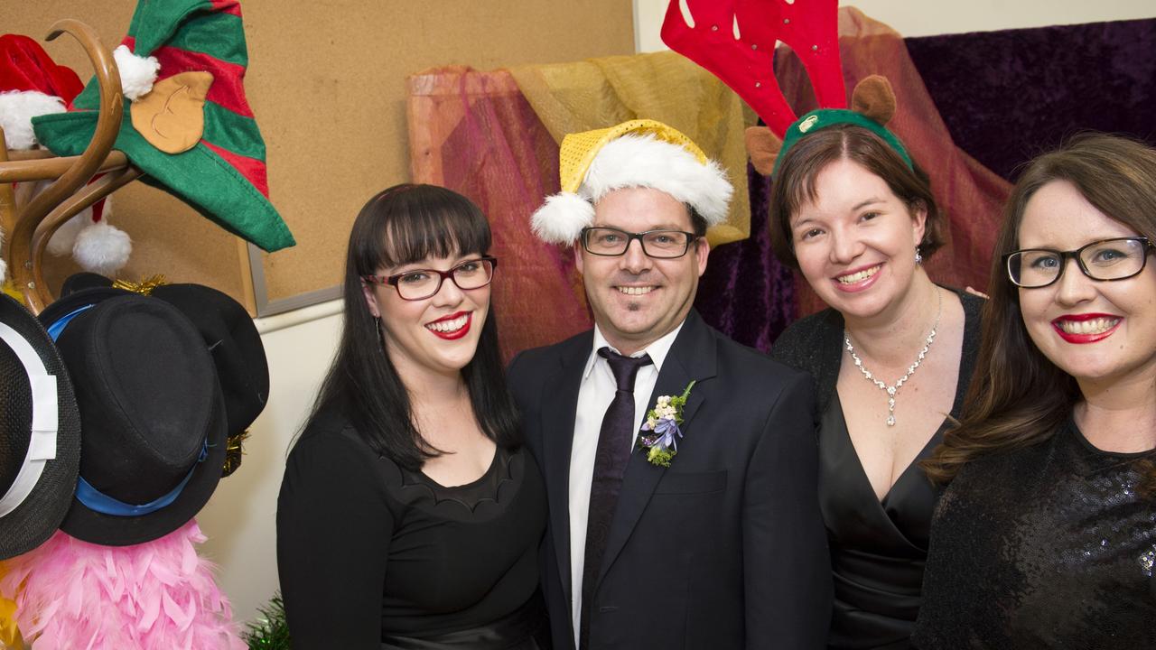 Members of Toowoomba Choral Society (from left) Jane Vlismas (correct), Andrew Egan, Sylvia Hedges and Bree Hall are ready to present Classic Cabaret Christmas Edition at Choral Hall, Saturday, December 10, 2016.