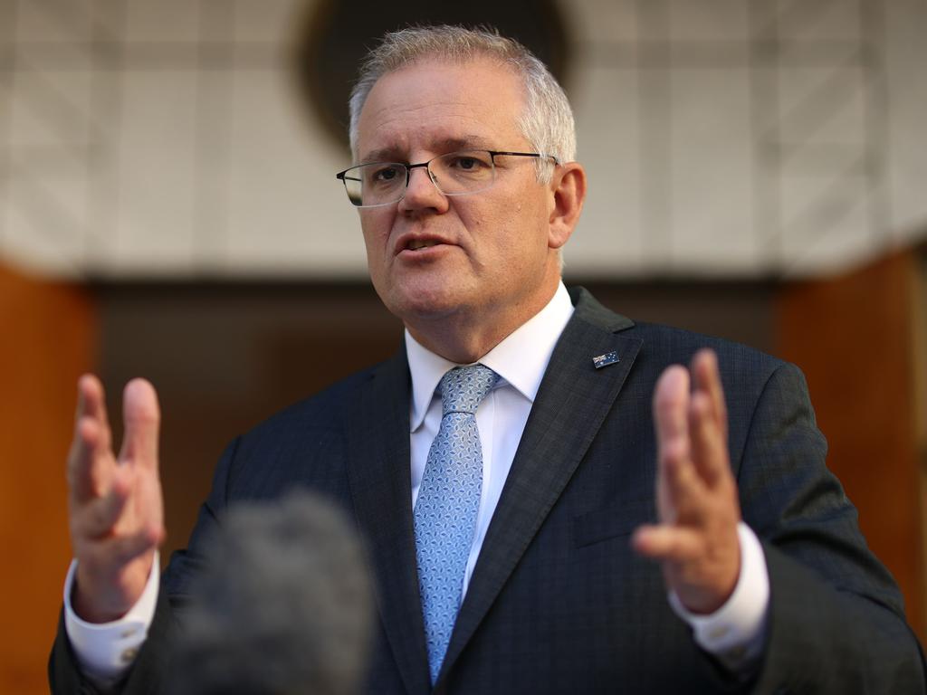 Scott Morrison says his ‘very firm view’ is mandatory vaccines for aged care workers are necessary. Picture: NCA NewsWire / Gary Ramage