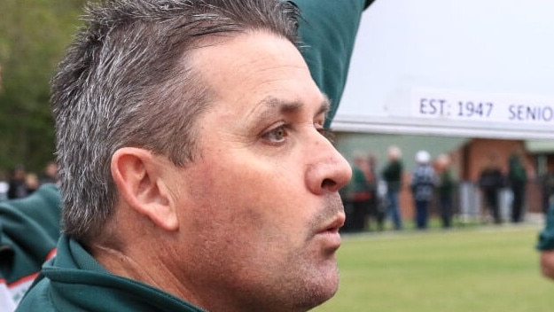 The Basin coach Justin Stanton in the Eastern Football League (EFL). Picture: Davis Harrigan