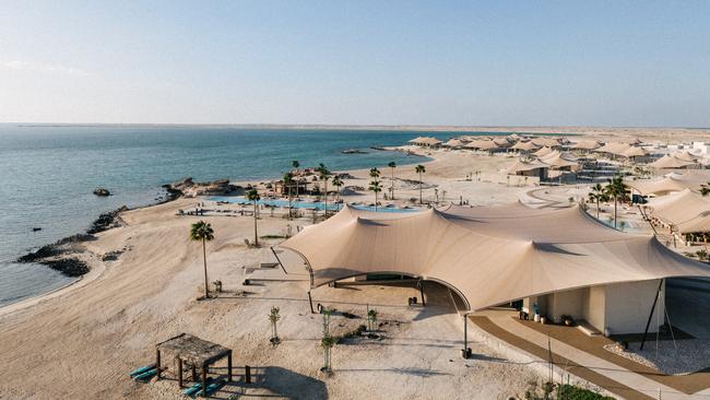 The desert setting of Our Habitas Ras Abrouq in Qatar.