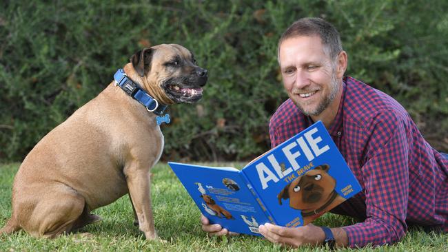 Dr Richard Harris has written a children’s book about his dog Alfie called Alfie the Dog. The Australian of the Year was a key member of the cave-diving team that rescued the Wild Boar soccer team in Thailand. Picture: Tricia Watkinson