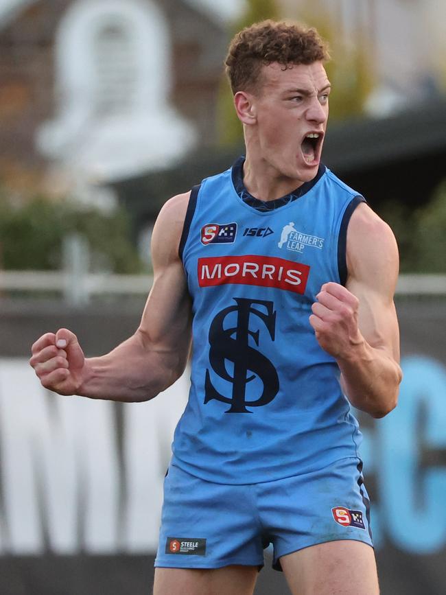 Josh Rentsch playing for Sturt last season. (SANFL Image/David Mariuz)