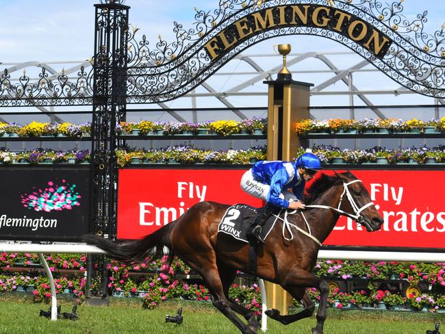 Dynamic duo: Hugh Bowman and Winx take out the Turnbull Stakes last year.