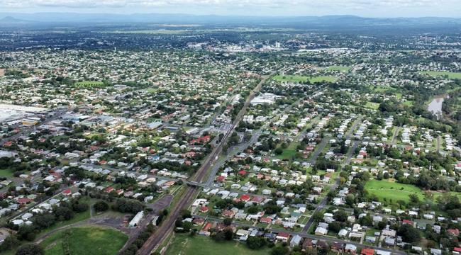 An aerial view of Ipswich. . Picture: Rob Williams