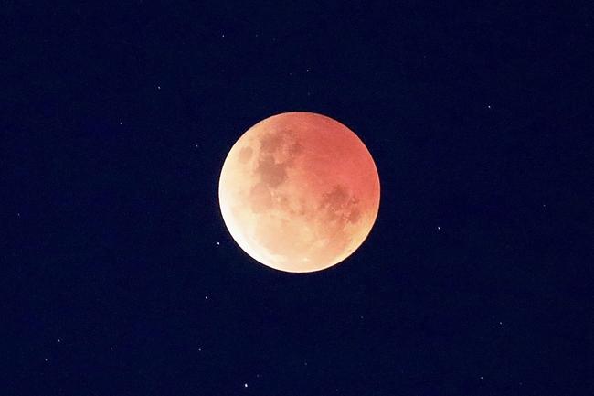 Blood Moon as seen in South Australia. Picture: Leighton Cassebohm