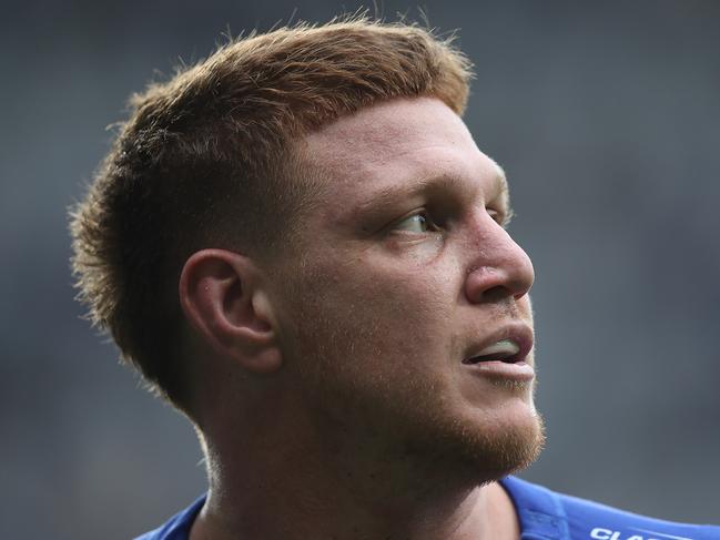 SYDNEY, AUSTRALIA - JUNE 20: Dylan Napa of the Bulldogs looks on during the round 15 NRL match between the Parramatta Eels and the Canterbury Bulldogs at Bankwest Stadium, on June 20, 2021, in Sydney, Australia. (Photo by Mark Metcalfe/Getty Images)