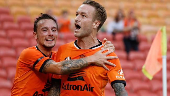 Adam Taggart put Brisbane on the front foot. (AAP Image/Glenn Hunt) 