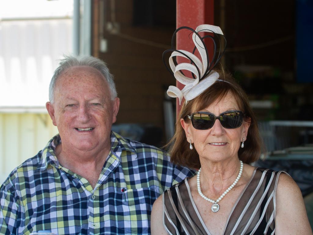 Paul and Bev Green keeping cool in the shade.