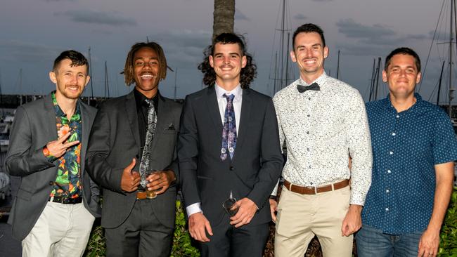 Jan Weekes, Emarson Youse, Kash Radnedge, BlakeNorth and Gavin Markwell from Carlisle Adventist College at Mantra, Mackay Harbour.Picture: Michaela Harlow