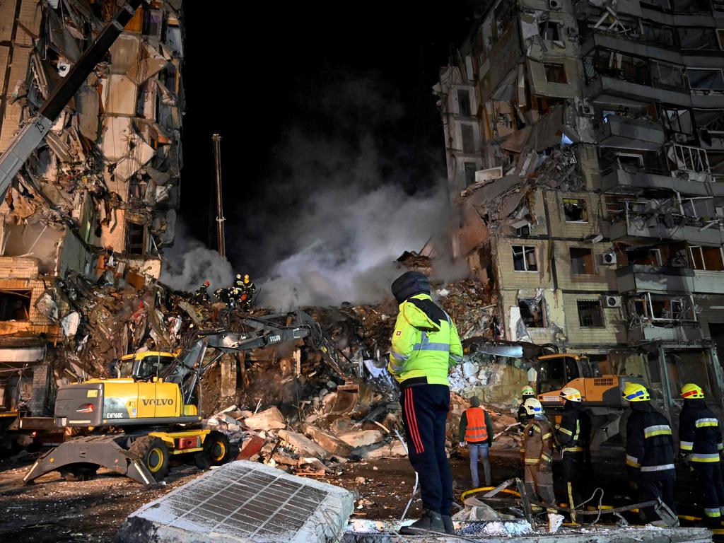 The death toll rose to at least 21 after a strike on a residential building in Dnipro. Picture: AFP