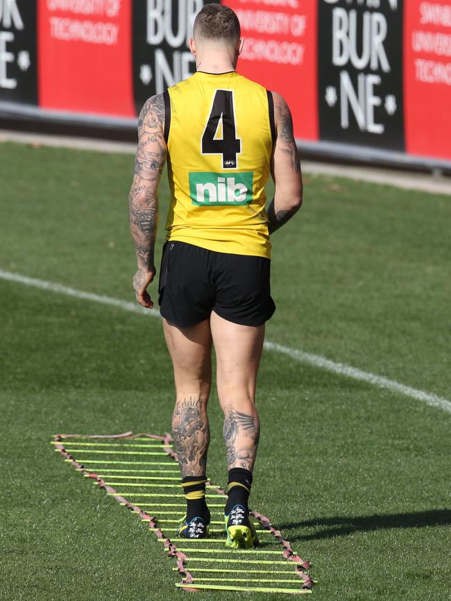 Dustin Martin at Richmond training. Picture: Michael Klein