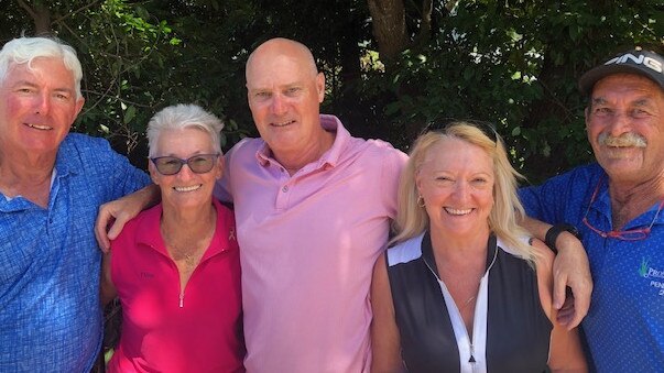 Whitsunday Golf Club players (from left) Peter Fox, Tiina Randmae, Geoff Harrison, Jo Moynihan and Mark McDougall. Photo: Contributed