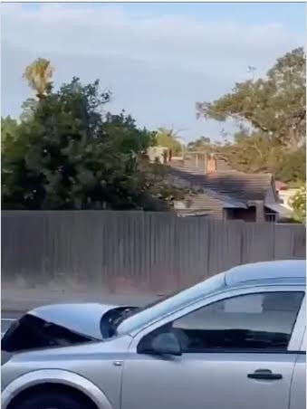 The damage to the hatchback. Picture: Instagram