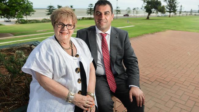 Foreshore Motor Inn owner Barbara Derham and Pelligra chairman Ross Pelligra, who is interested in building on the site. Picture: Tom Huntley