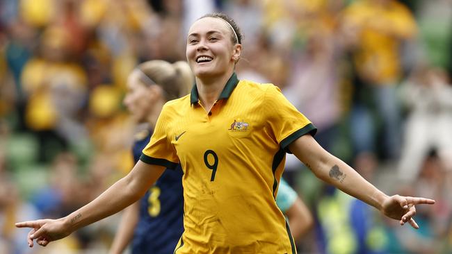 Star forward Caitlin Foord is primed for a big Matildas campaign in 2023, Gorry said. Picture: Darrian Traynor/Getty Images