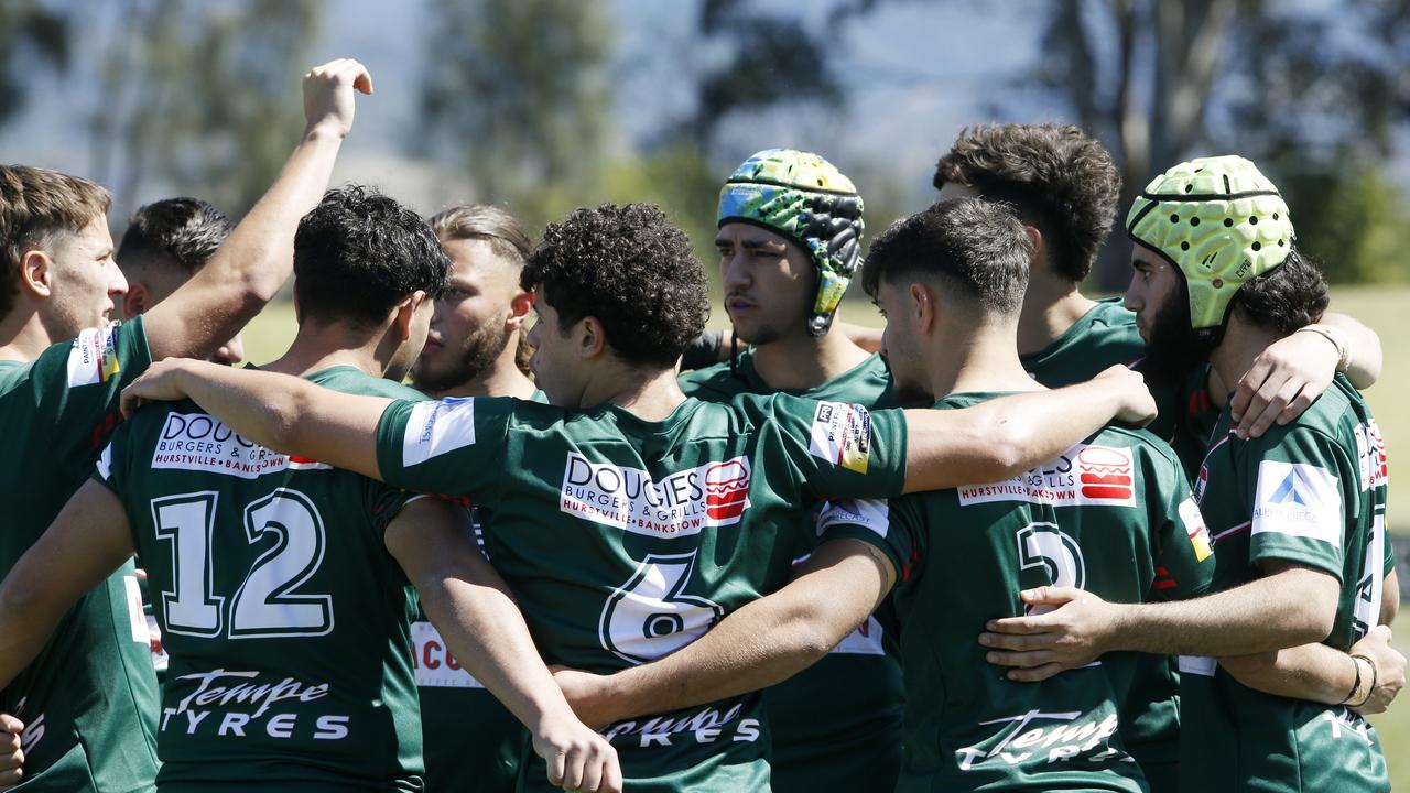 Lebanon before their game. U18 Boys Lebanon side before their game. Harmony Nines Rugby League. Picture: John Appleyard