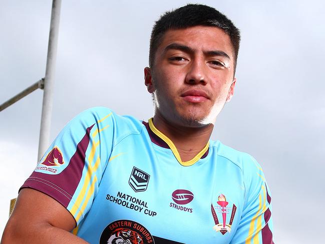 The Sunday Mail will launch schoolboy rugby league livestreaming this week. To launch we are doing a story with Payne Haas' little brother Klese Haas, who is playing for Keebra Park on the Gold Coast. Pics Adam Head