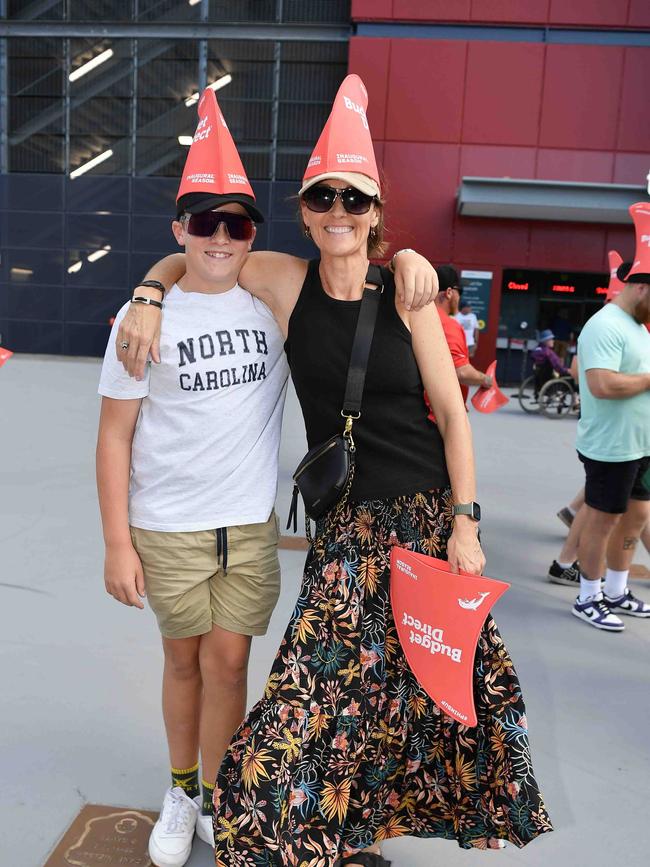 Fred and Heidi Bailey at Roosters V Dolphins, Suncorp Stadium. Picture: Patrick Woods.