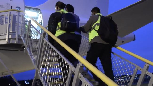 New Zealand prisoners being deported to New Zealand from Australia in early October.