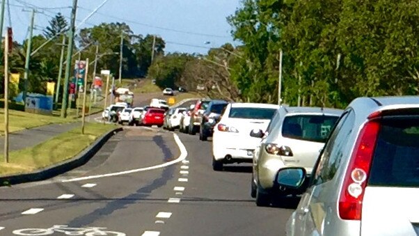 The trip north along the Central Coast Hwy between Wamberal and Bateau Bay has become a peak hour crawl where the double lanes merge back to a single one.