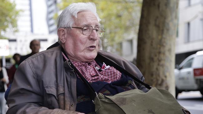 Please note, this case is currently supressed. This image has been ID-ed by Wayne Flower. Bob Whitehead leaves Magistrates Court after appearing for a case relating to child sex offences on Friday, April 17, 2015, in Melbourne, Australia. Picture: Hamish Blair