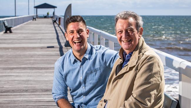 Graeme Goodings and son Will at Grange Jetty. Picture: Tom Huntley