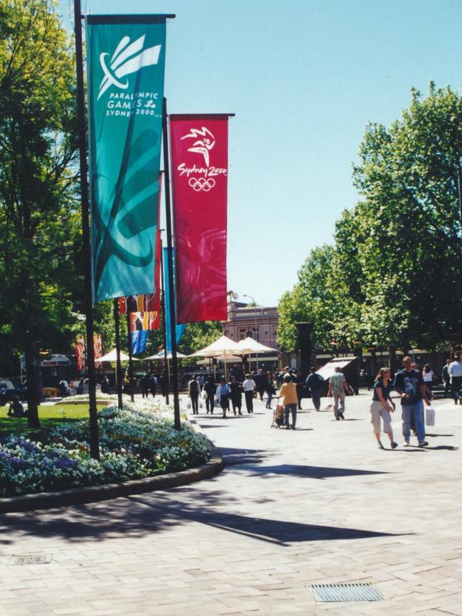 Centenary Square in 2000, when it was called Church St Mall, during the Olympic Games.