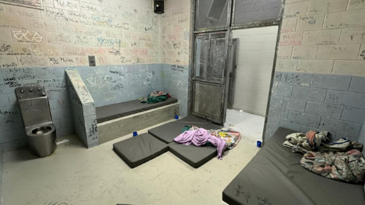 Accommodation cells in the boys’ unit at the Cairns watch house, Picture: Queensland Ombudsman