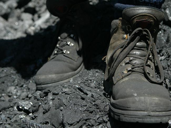 07/02/2005. Generic picture of a coal miner's boots. Coppabella coal mine in Central Queensland.