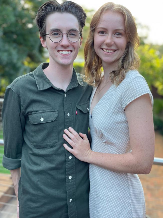 Third-year town planning student Liam Spinks and girlfriend Imogen Smith, both 21, like to be informed and consume a variety of traditional media from reputable sources. Picture: Supplied