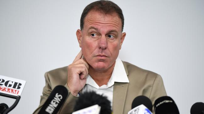 Sacked Matildas coach Alen Stajcic speaks at a press conference last week