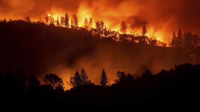 Fire burns along a ridge top near Big Bend in California last year.