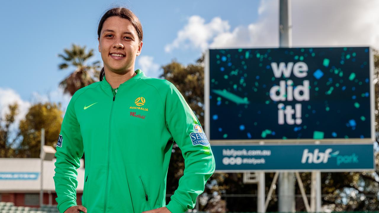 Matildas captain Sam Kerr will be part of Australia’s golden decade of sport, leading her team in the women’s soccer World Cup in Australia and New Zealand in 2023. Picture: AAP Image
