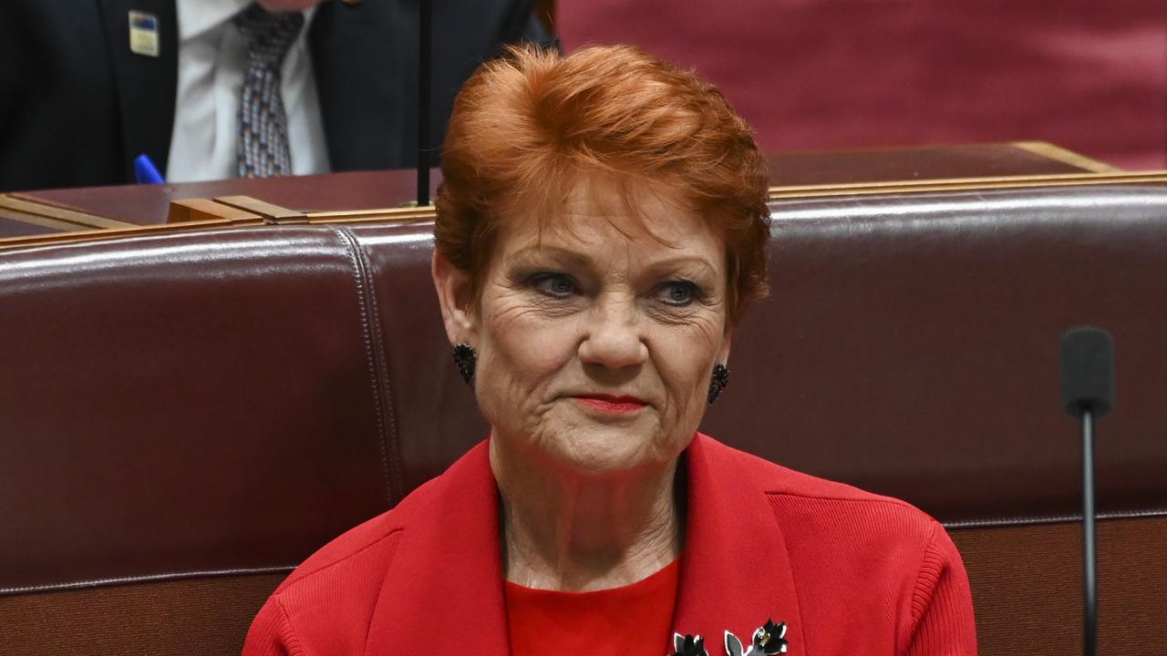 Senator Pauline Hanson during Question Time at Parliament House in Canberra. Picture: NCA NewsWire / Martin Ollman