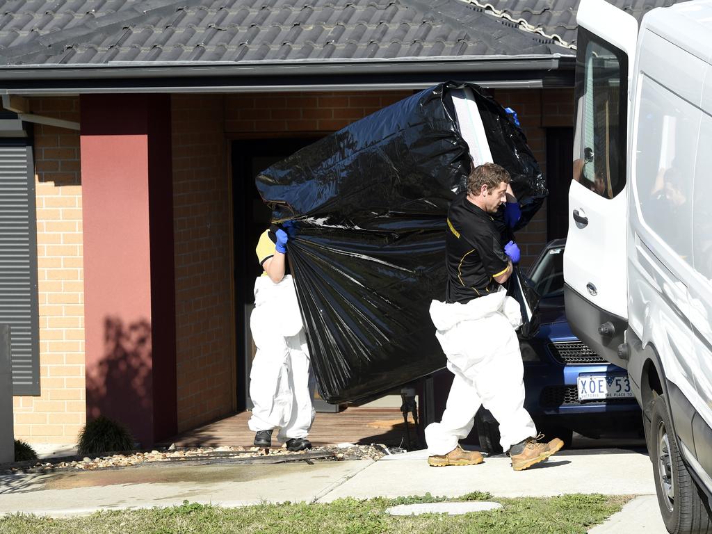 Forensic cleaners attend the scene. Picture: NCA NewsWire / Andrew Henshaw