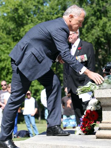 Federal Communications Minister Malcolm Turnbull at the Launceston Remembrance Day service. Picture: ROSS MARSDEN